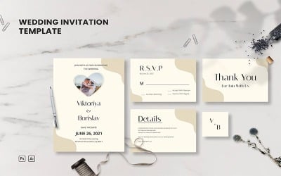Hochzeitsset 6 - Einladungsvorlage