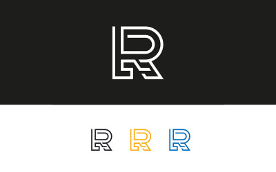 Lettera R Linea Logo Design Vector Template