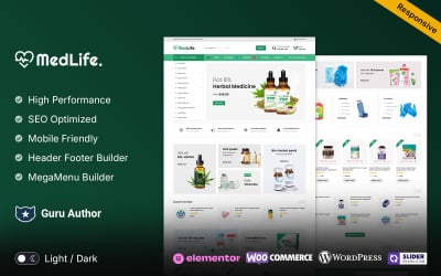 Medlife - medicína a víceúčelový citlivý obchod WooCommerce drog