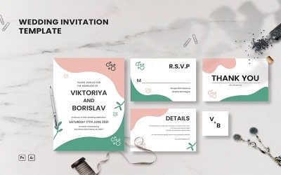 Svatební sada 10 - šablona pozvánky