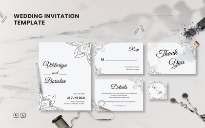 Wedding Set 5 - Plantilla de invitación