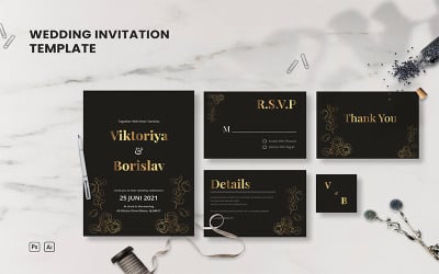 Wedding Set 8 - Invitation Template