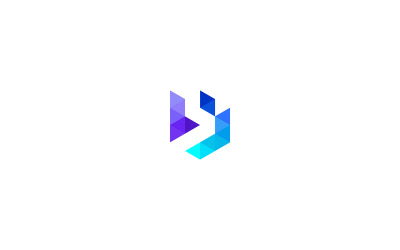 B Harfi Çokgen Logo Tasarım İş Şablonu