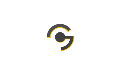 G 字母圆圈标志设计矢量或 GC 标志设计矢量模板