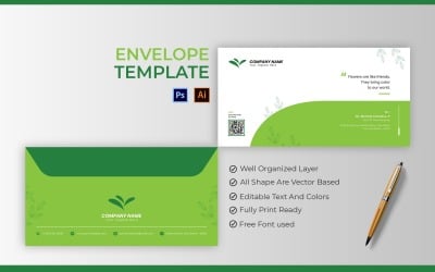 Green Florist Envelope Template