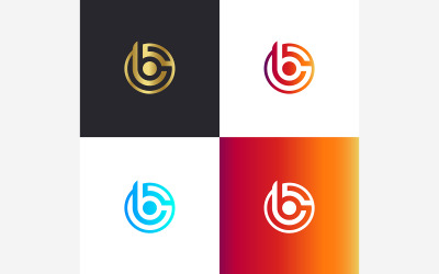 Modèle de vecteur de conception de logo de musique lettre B