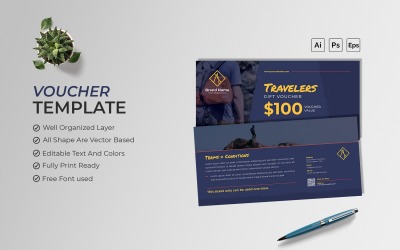 Traveler Gift Voucher Print Template