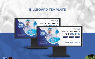 Blue Covid-19 Vaccine Billboard Landscape