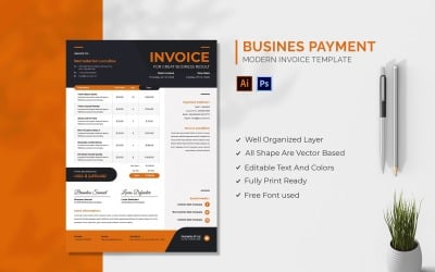 Business Fashion Invoice Template