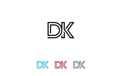 DK Letter Line Logo Design Vector Template lub KD Logo Design