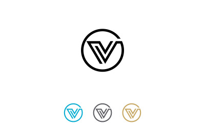 Letter V Logo Design Vector Template or V Circle Logo Design