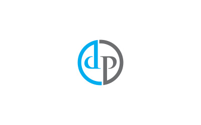 Levél DP koncepció vektor vagy PD logó tervezősablon