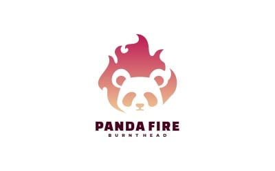 Logo de l&amp;#39;espace négatif de feu de panda