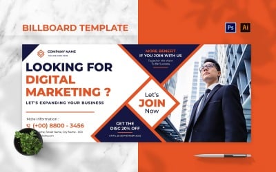 Orange Digital Marketing Billboard Landscape