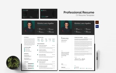 Professionele CV CV-set met zwart ontwerp