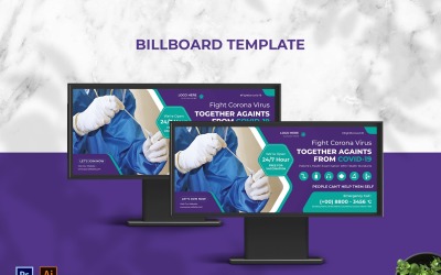 Violet Againts Covid-19 Billboard Landscape