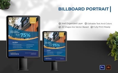 Blue Guest House Billboard Portrait