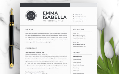 Emma Isabella / Plantilla de CV moderno