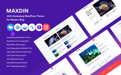 Maxdin - 100% Gutenberg WordPress Theme for Modern Blog