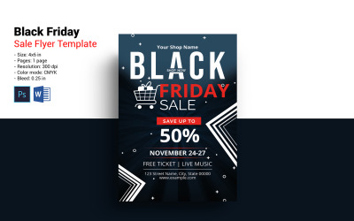 Modelo de identidade corporativa do folheto promocional da Black Friday