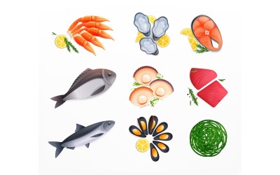 Seafood Flat 210430921 Vector Illustration Concept