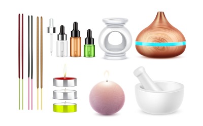 Aromatherapy Realistic Set 210321123 Vector Illustration Concept