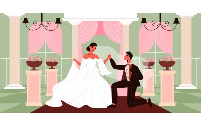 Esküvői pár illusztráció 210260526 vektoros illusztráció koncepció