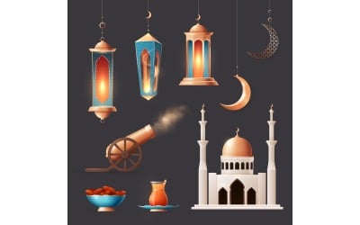 Ramadan Realistic Set 210330901 Vector Illustration Concept