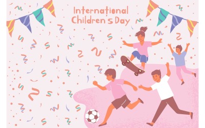 Uluslararası Çocuk Bayramı Kartı 210350603 Vektör Çizim Kavramı
