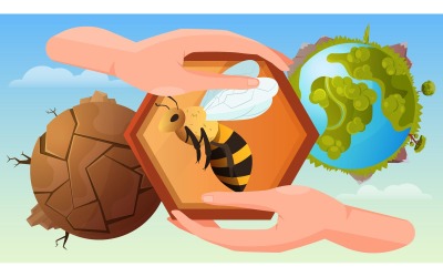 Bee Protection Flat 210251106 Vector Illustration Concept