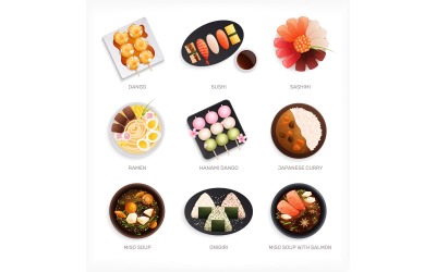 Traditional Japanese Food Cuisine Flat 210230912 Vector Illustration Concept