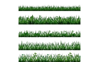 Green Grass Seamless Border 210200309 Conceito de ilustração vetorial