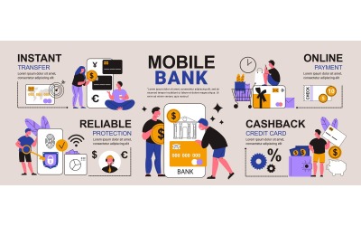 Mobile Bank Infographics-01 210160505 Vector Illustration Concept