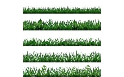 Зеленая трава бесшовные границы 210200309 векторные иллюстрации концепции