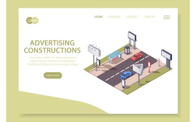 Reclame constructies website isometrisch 201260705 vector illustratie concept