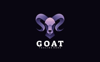 Goat Head Gradient Logo Style