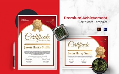 Certificado de logros premium