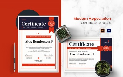 Certificado de reconocimiento moderno