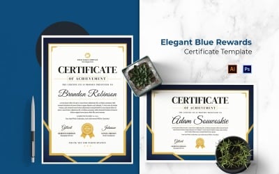 Elegant Blue Rewards Certificate