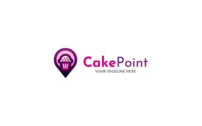 Modèle de conception de logo de point de gâteau