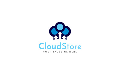 Modello di progettazione del logo del negozio cloud