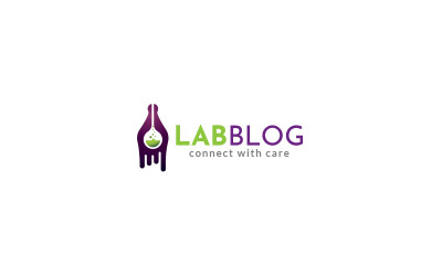 Modelo de design de logotipo de blog de laboratório