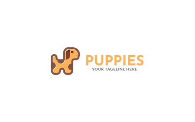 Plantilla de diseño de logotipo de cachorros