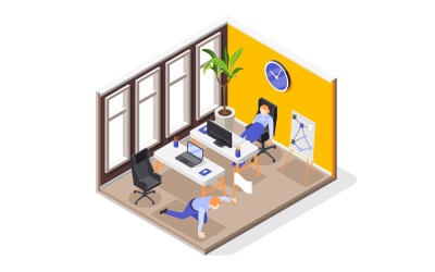 Burn-Out Syndrome Isometric Icons Composition 201030112 Vector Illustration Concept