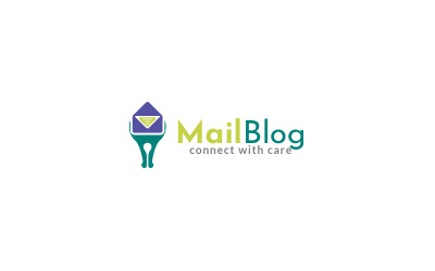 Modèle de conception de logo de blog de courrier