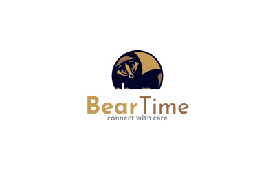 Modèle de conception de logo de temps d&amp;#39;ours