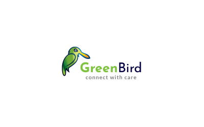 Modèle de conception de logo oiseau vert