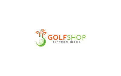 Modello di progettazione del logo del negozio di golf