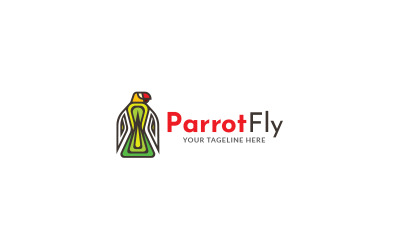 Modelo de design de logotipo de papagaio voador