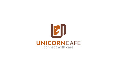 Modelo de design de logotipo Unicorn Cafe